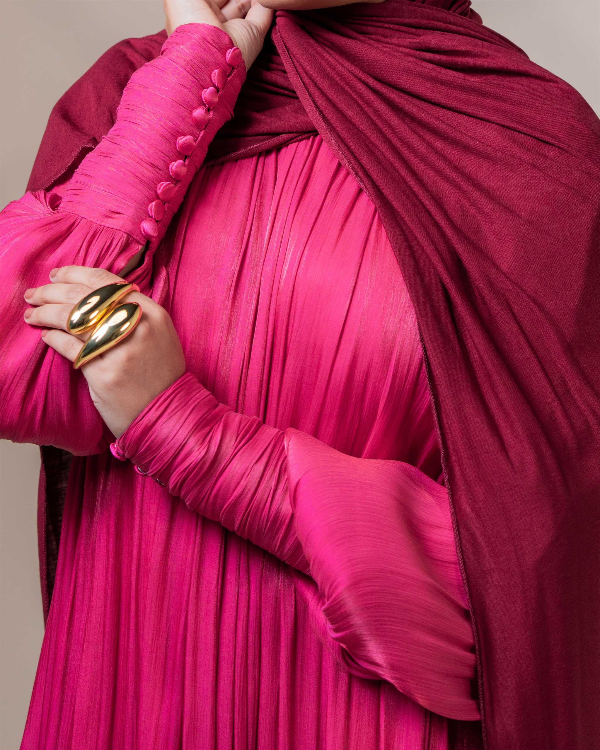 Shimmer Pink - Evening Abaya - Image 3