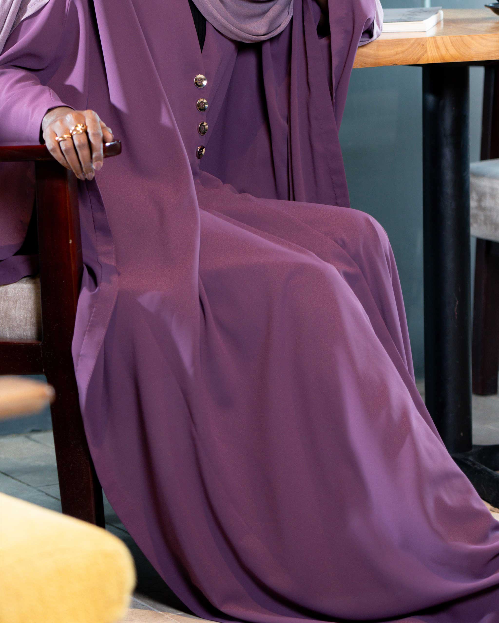 Plum – Classic Flow Abaya - Image 5