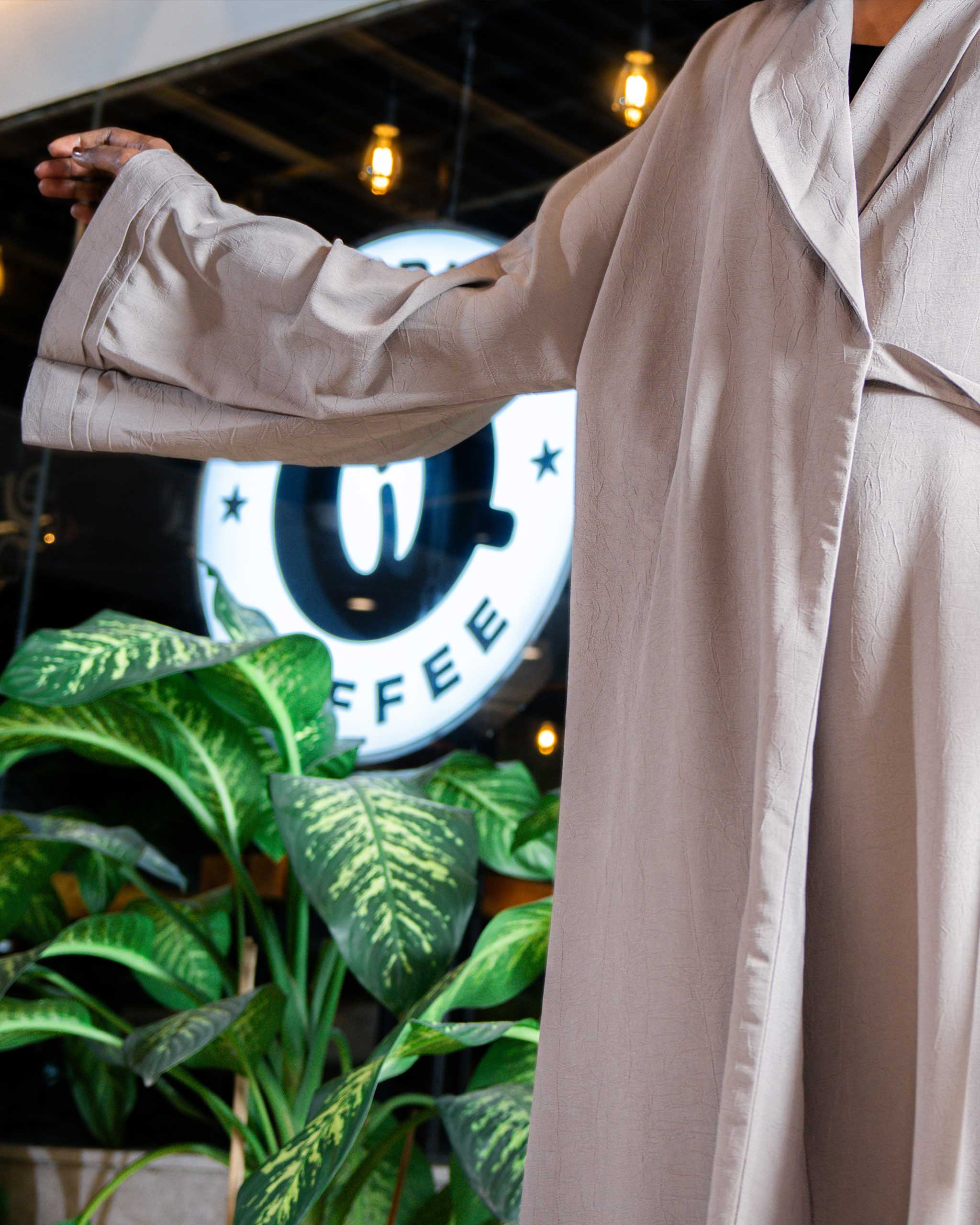 Sand – Wrapped Flow Abaya - Image 2