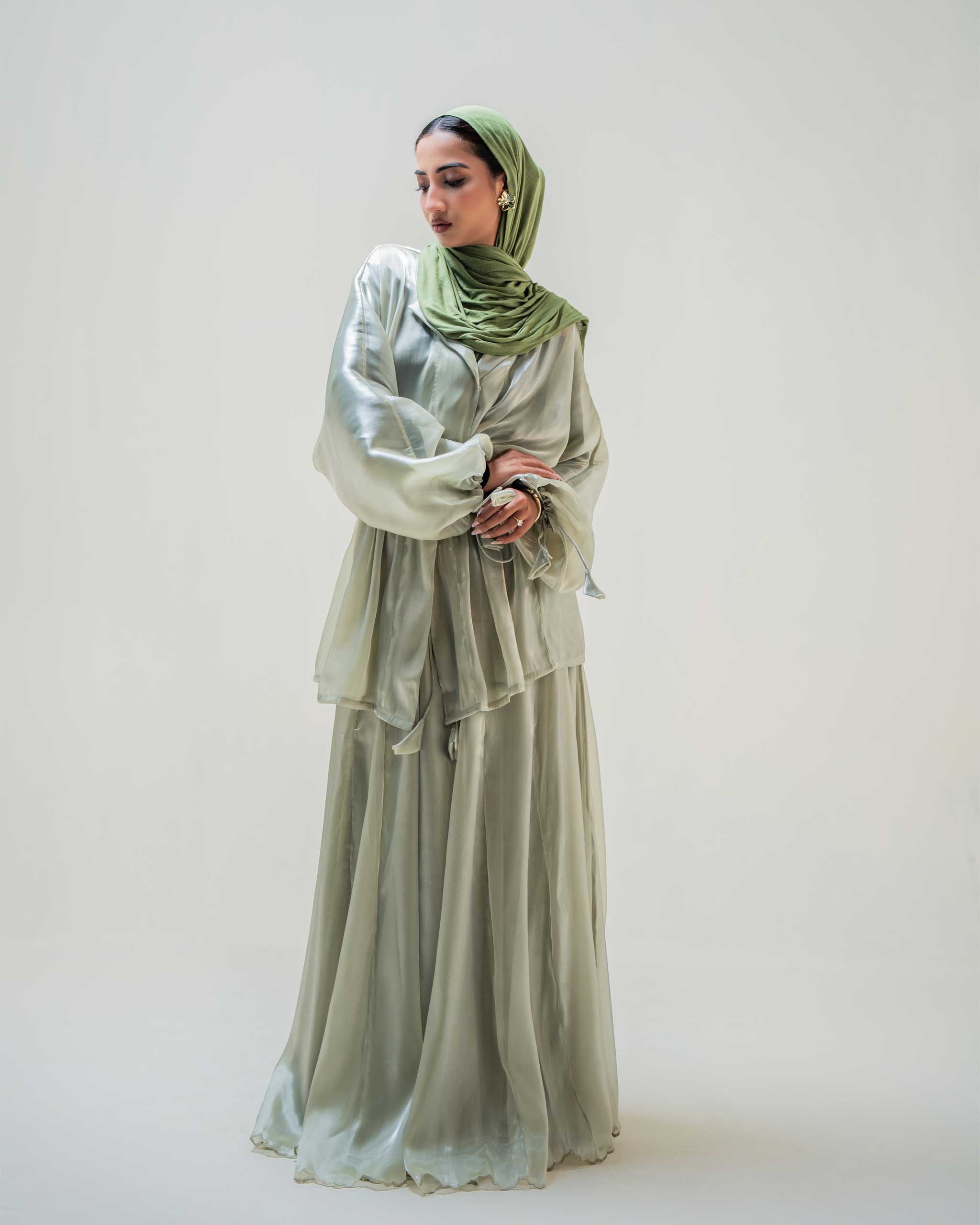 Mint Matcha Shimmer - Evening Abaya