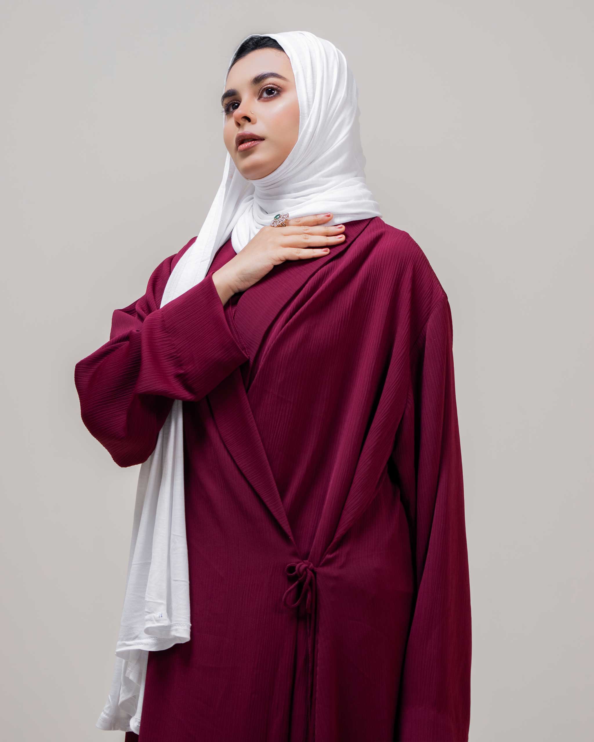 Cherry – Textured Wrap Abaya - Image 3
